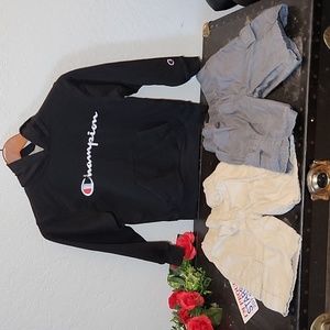 3 Pieces 2 Size 7 Place Boys Cargo Shorts 1 Champion Hoodie S